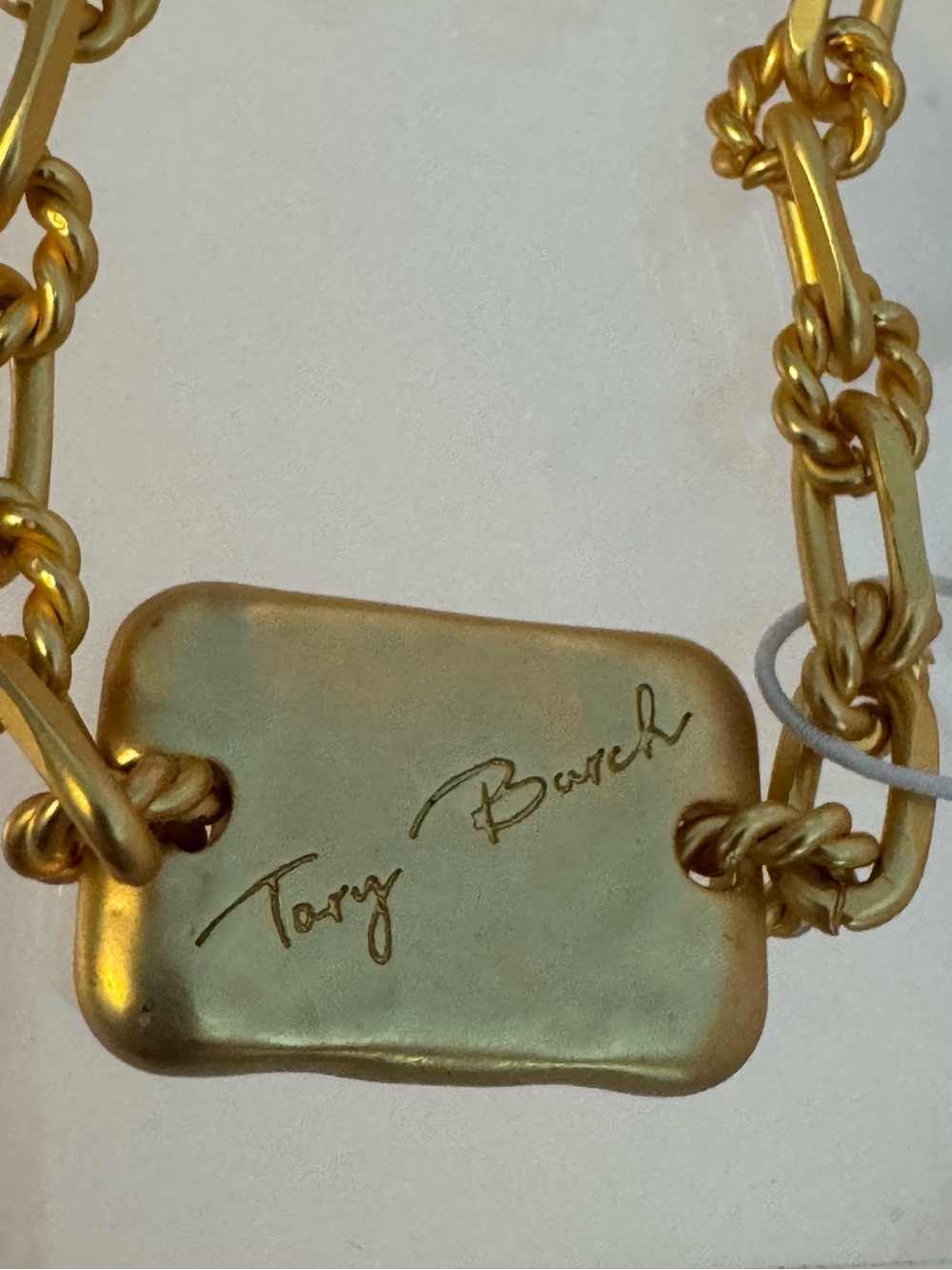 Tory Burch Torsade Signature Bar Chain 18K Gold Plated Brass Bracelet - Picture 2 of 7